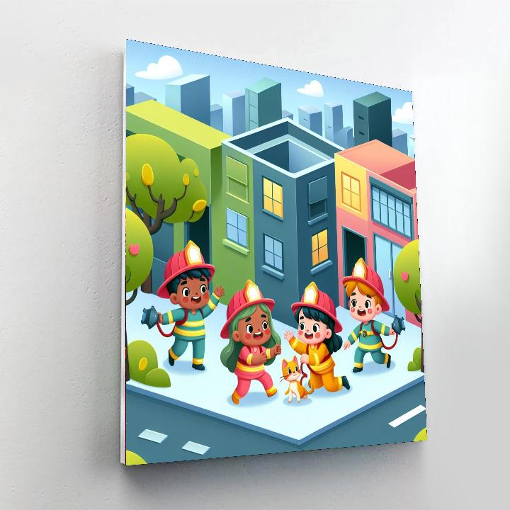 Friendly Firefighter Fun Number Painting