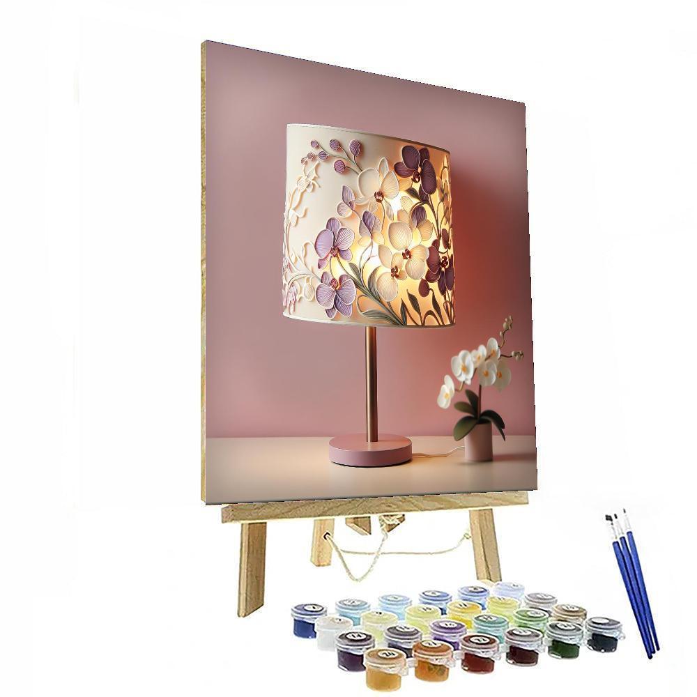 Orchid Elegance Table Lamp Paint By Number