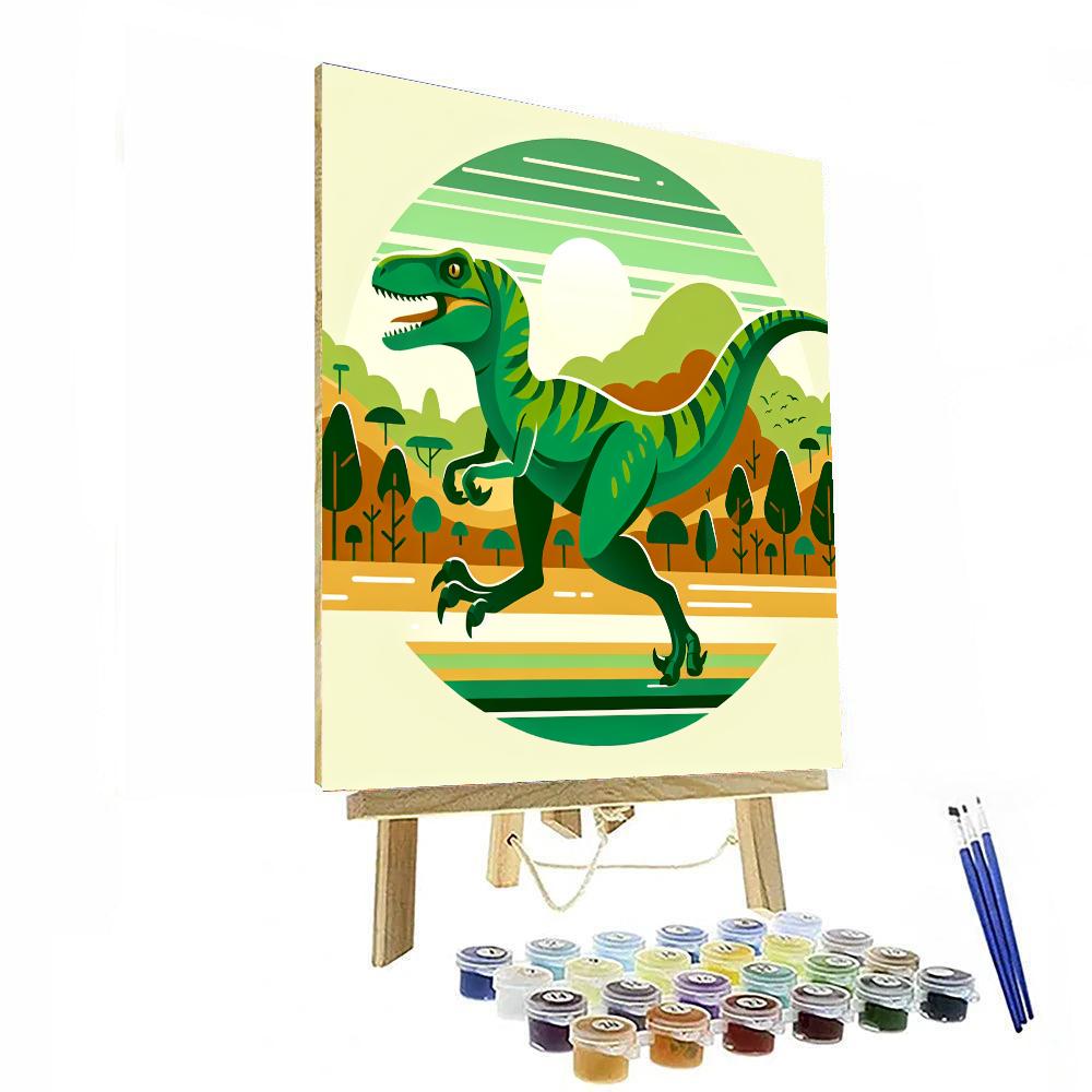 Vivid Velociraptor Paint By Number