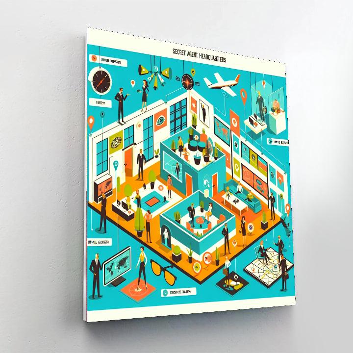 Secret Agent Hq Number Painting