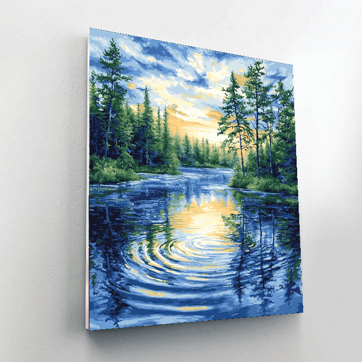 Claude Monet Inspired Elegant Reflection  Paint By Numbers