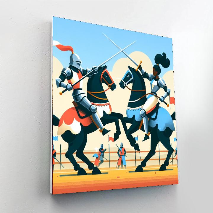 Epic Medieval Joust Painting Number Kit