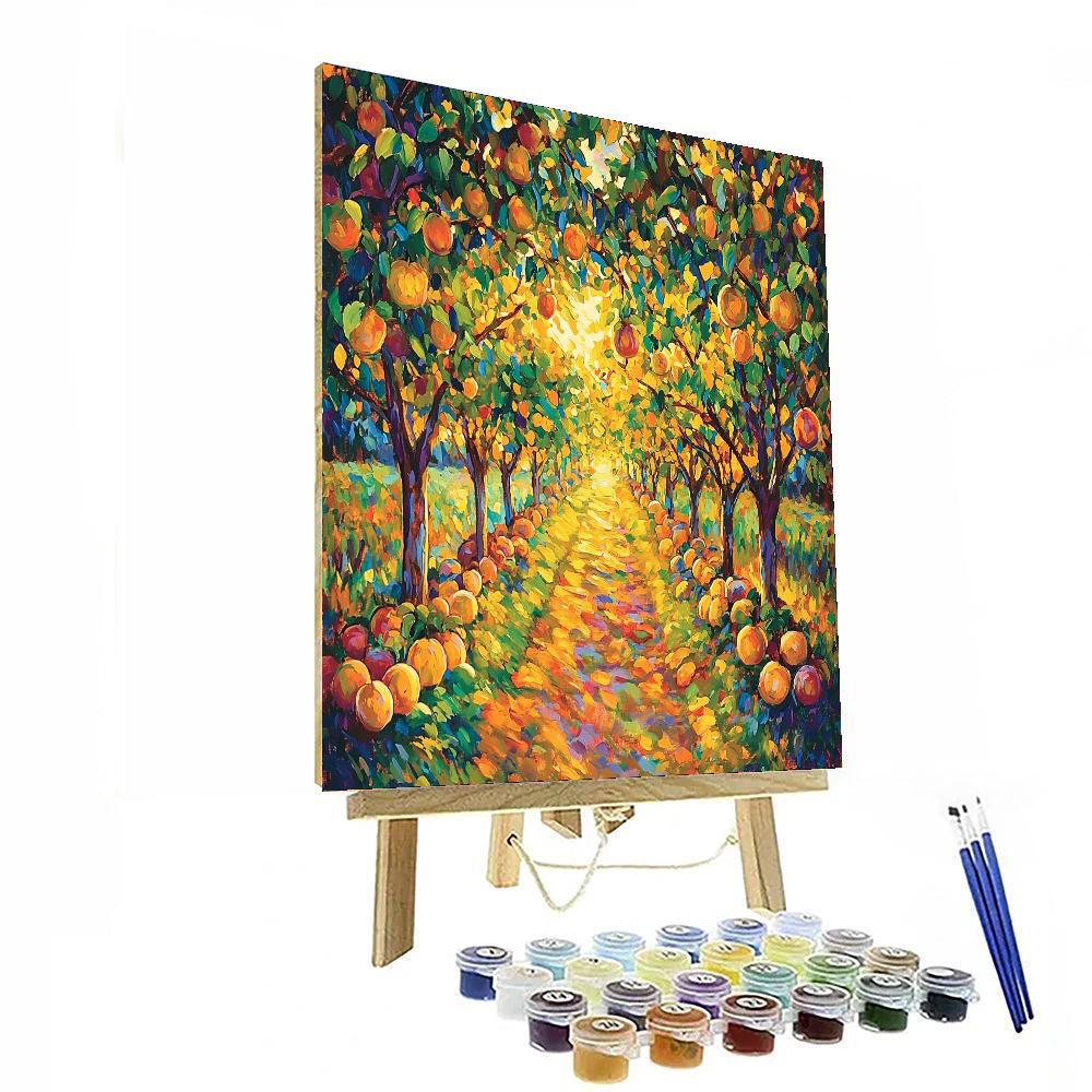 Paul Cézanne Inspired Majestic Orchard Glow  Paint By Numbers Art