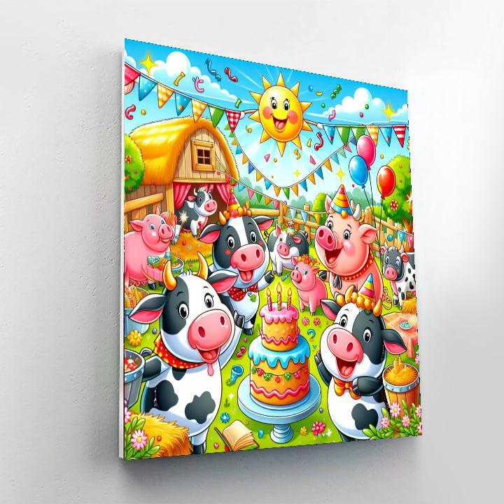 Lively Farmyard Celebration Numbered Painting Kits