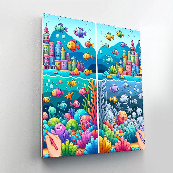 Friendly Underwater City Paint By Numbers Kits