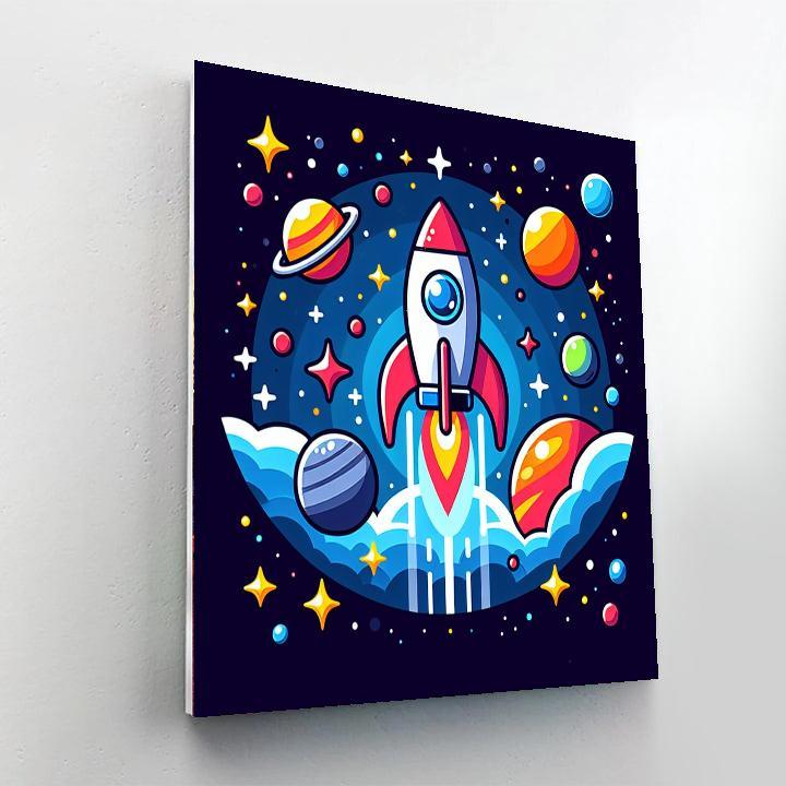 Space Rocket Journey Painting By Numbers Kit