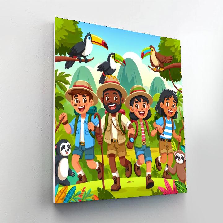 Daring Explorers In The Jungle Paint By Numbers Art
