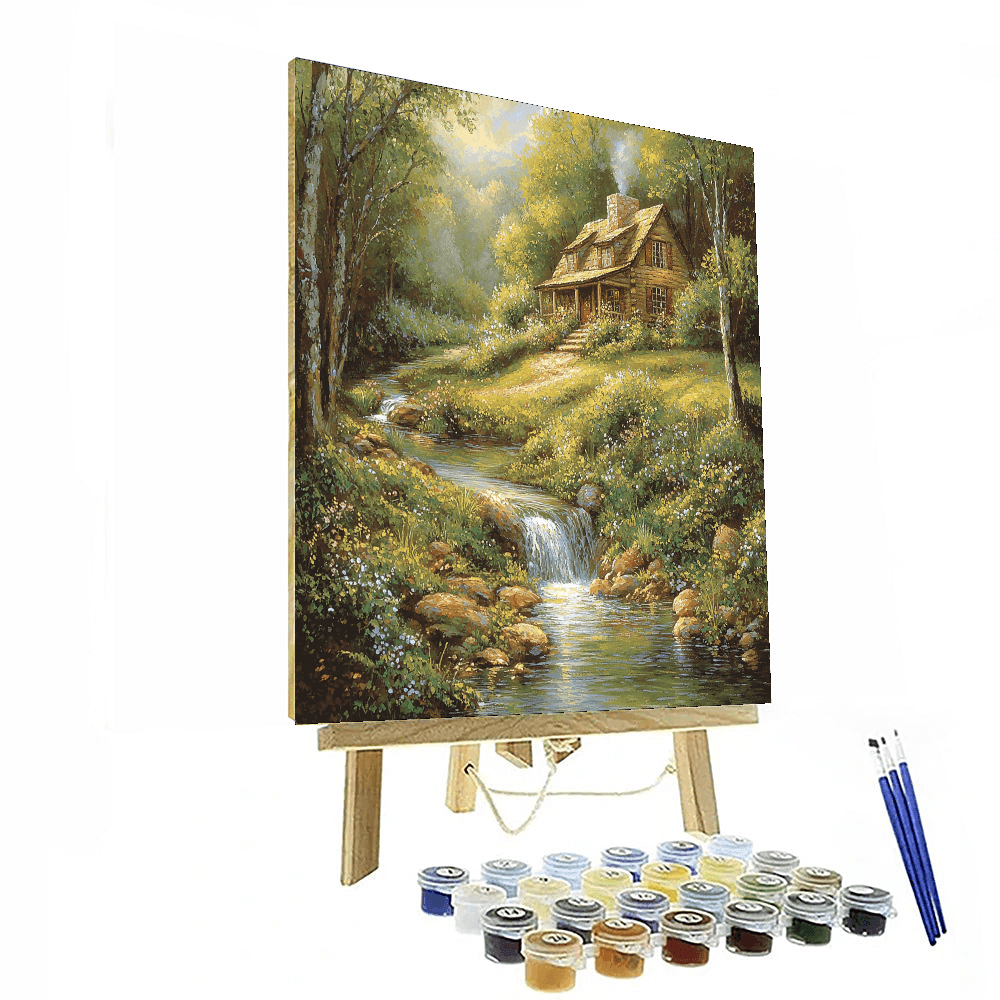 Thomas Kinkade Inspired Lush Retreat  Paint By Color