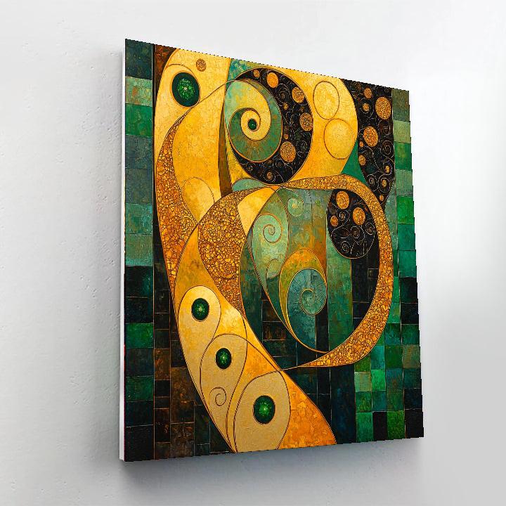 Gustav Klimt Inspired Golden Labyrinth  Paint By Numbers Art