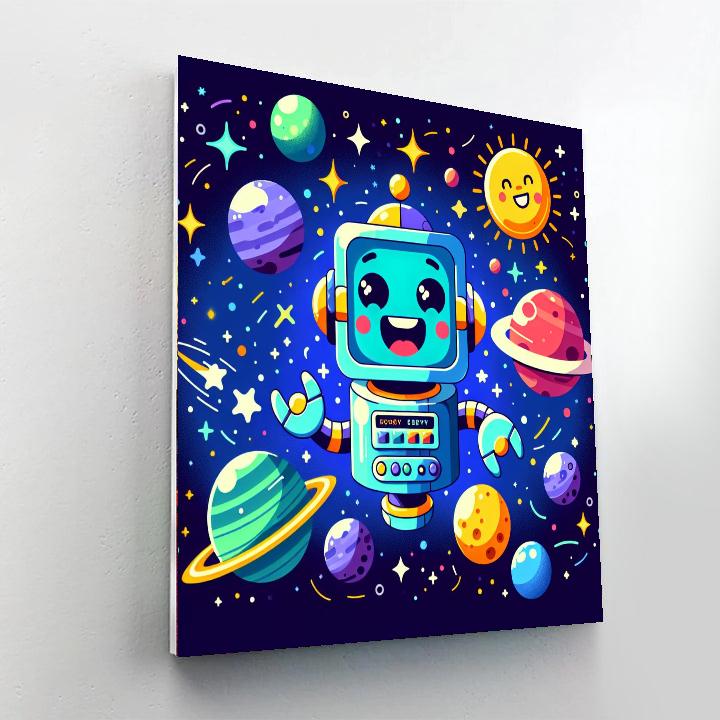 Adventurous Space Robot Number Painting