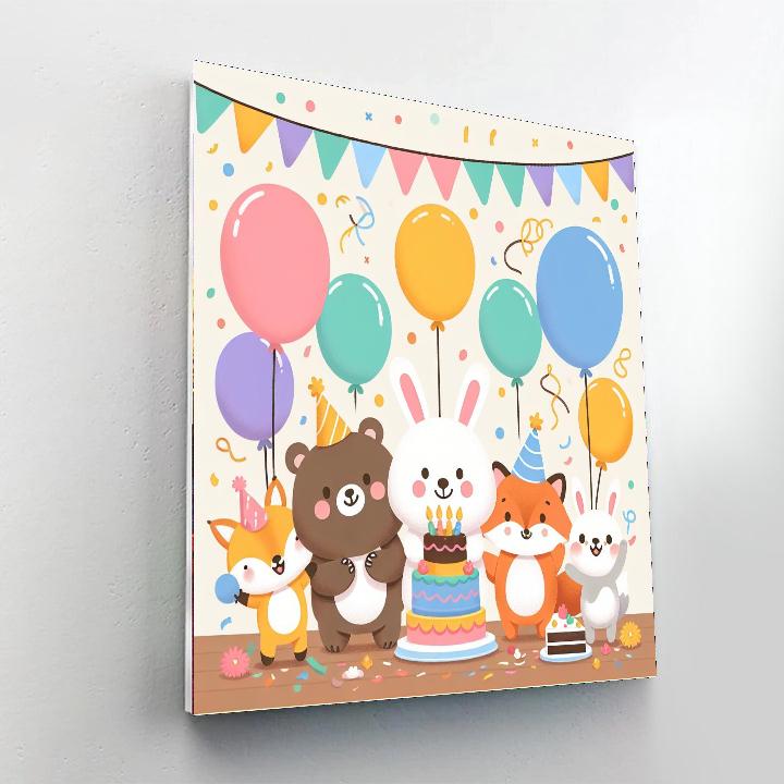 Cheerful Creatures Party Painting Number Kit