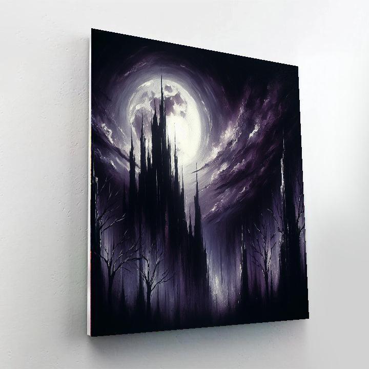 Gothic Moonlit Night Painting Number Kit