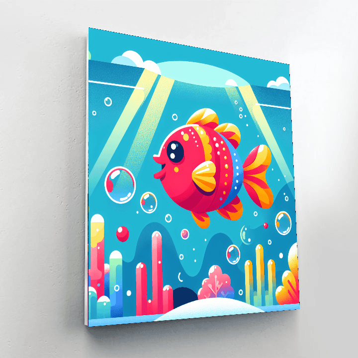 Bubbly Fish Number Painting