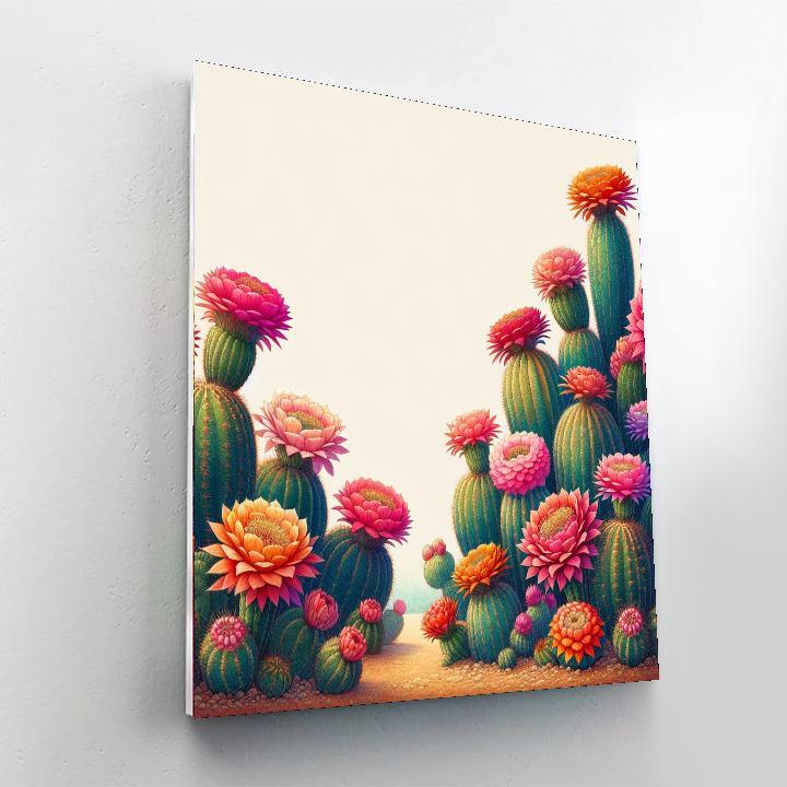 Charming Cactus Blooms Paint By Color