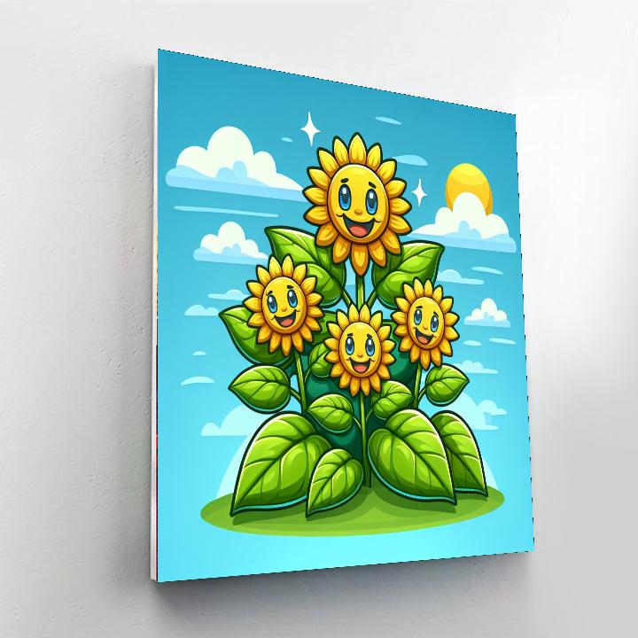Bright And Joyful Sunflowers Paint By Color
