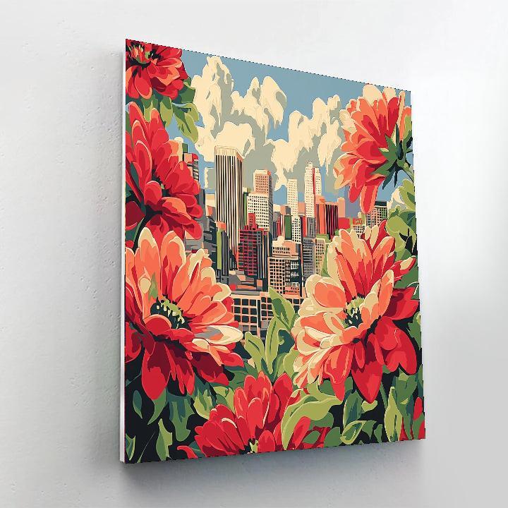 Georgia O’Keeffe Inspired Vibrant City Blooms  Painting By Numbers Kit
