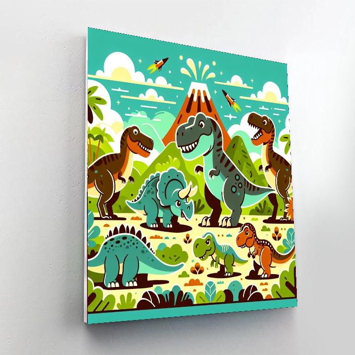 Dinosaurs Of The Ancient World DIY Paint By Numbers