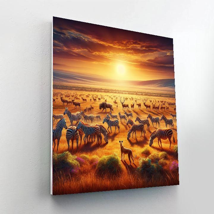 Serengeti Wildlife Spectacle Number Painting