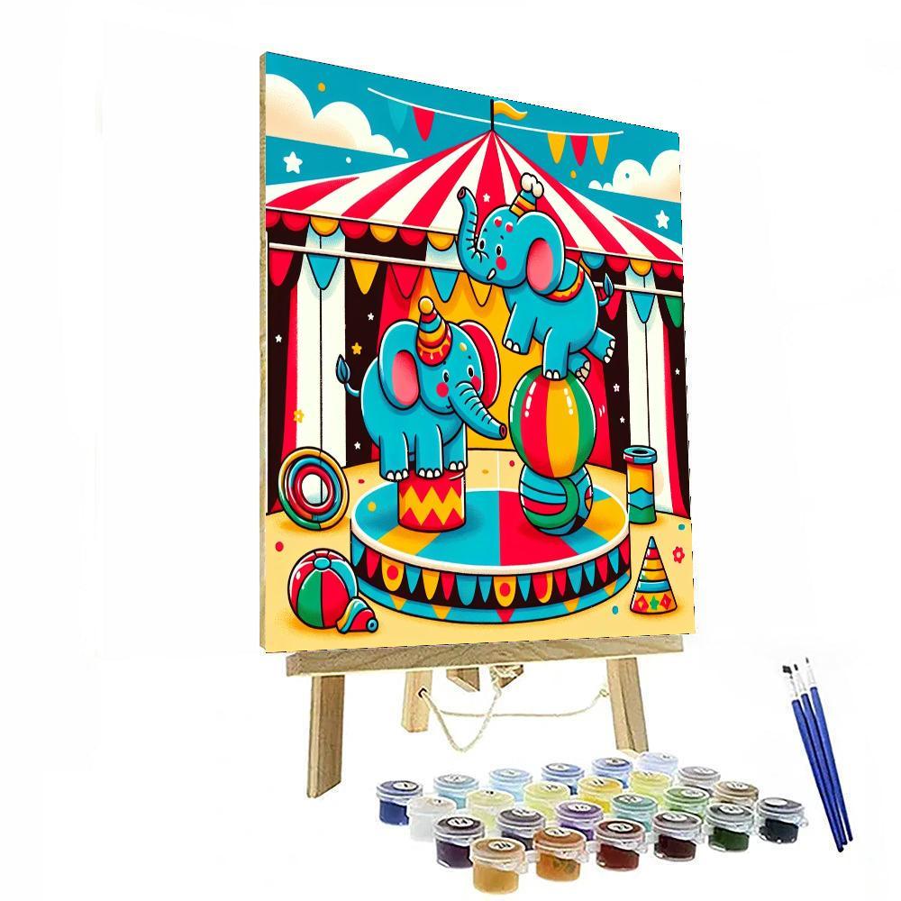 Circus Elephant Extravaganza Paint By Numbers Kits
