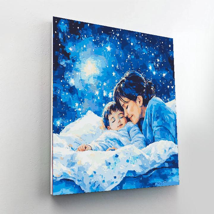 Reading Together Under The Stars Number Painting
