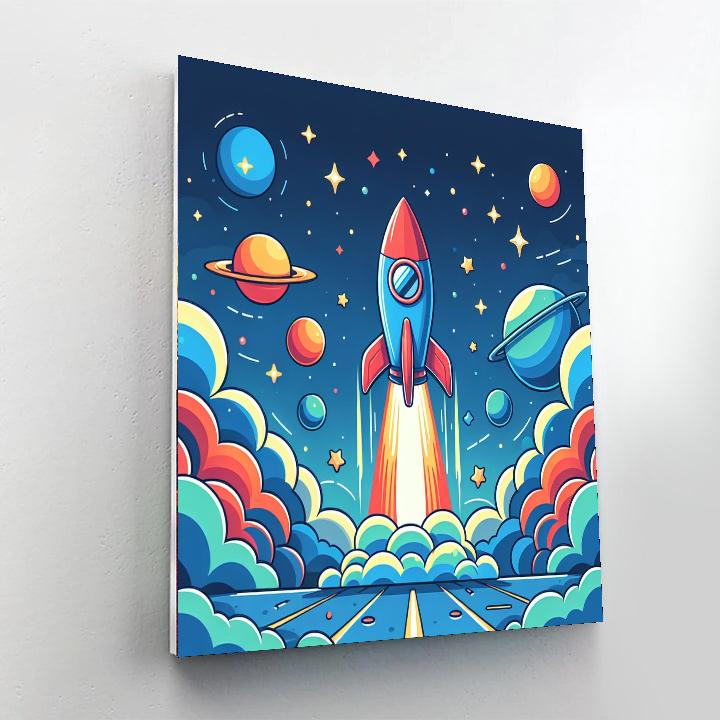 Rocket Launch Countdown DIY Paint By Numbers