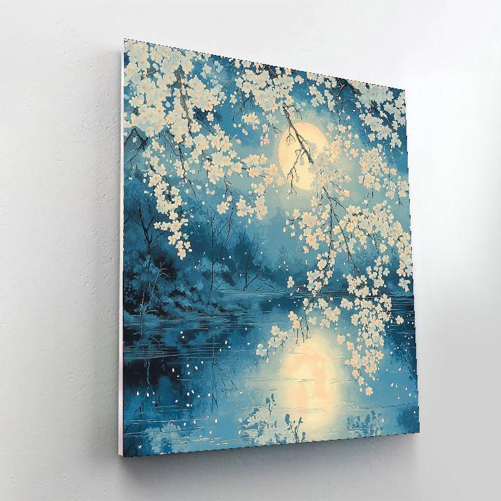 Utagawa Hiroshige Inspired Moonlit Blossoms Of Edo  Number Painting