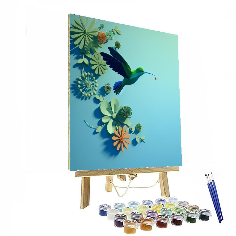 Hummingbird's Garden Oasis Painting By Numbers Kit