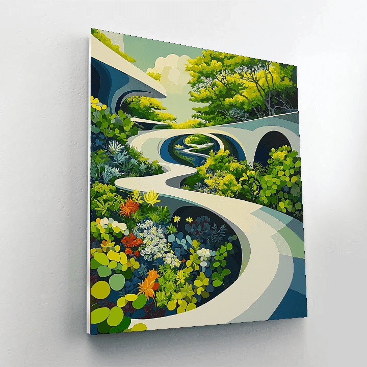 Hundertwasser Inspired Futuristic Botanical Garden Paint By Numbers Kits