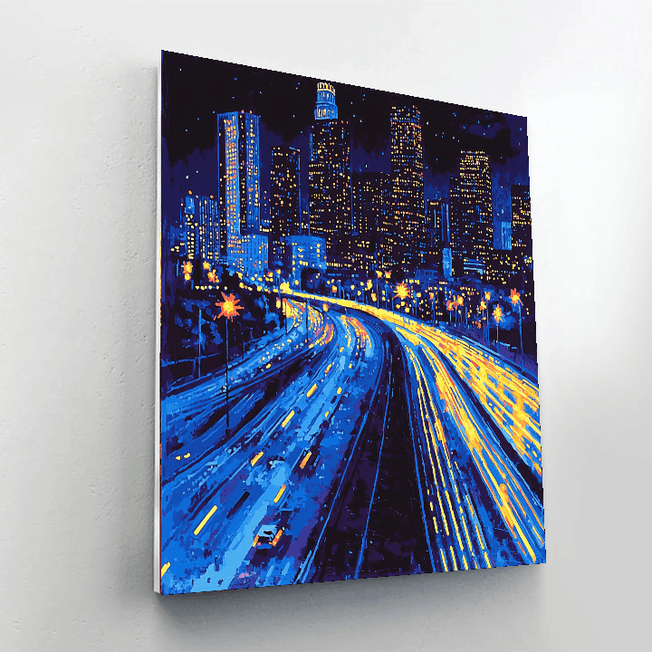 David Hockney Inspired Illuminated Nightscape Vision  Painting By Numbers Kit