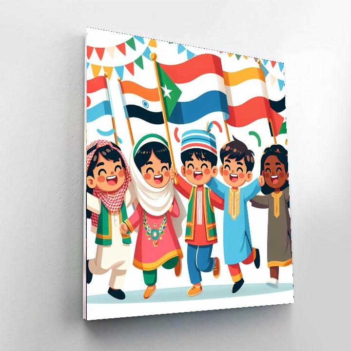 Colorful Parade Of Cultures Number Painting