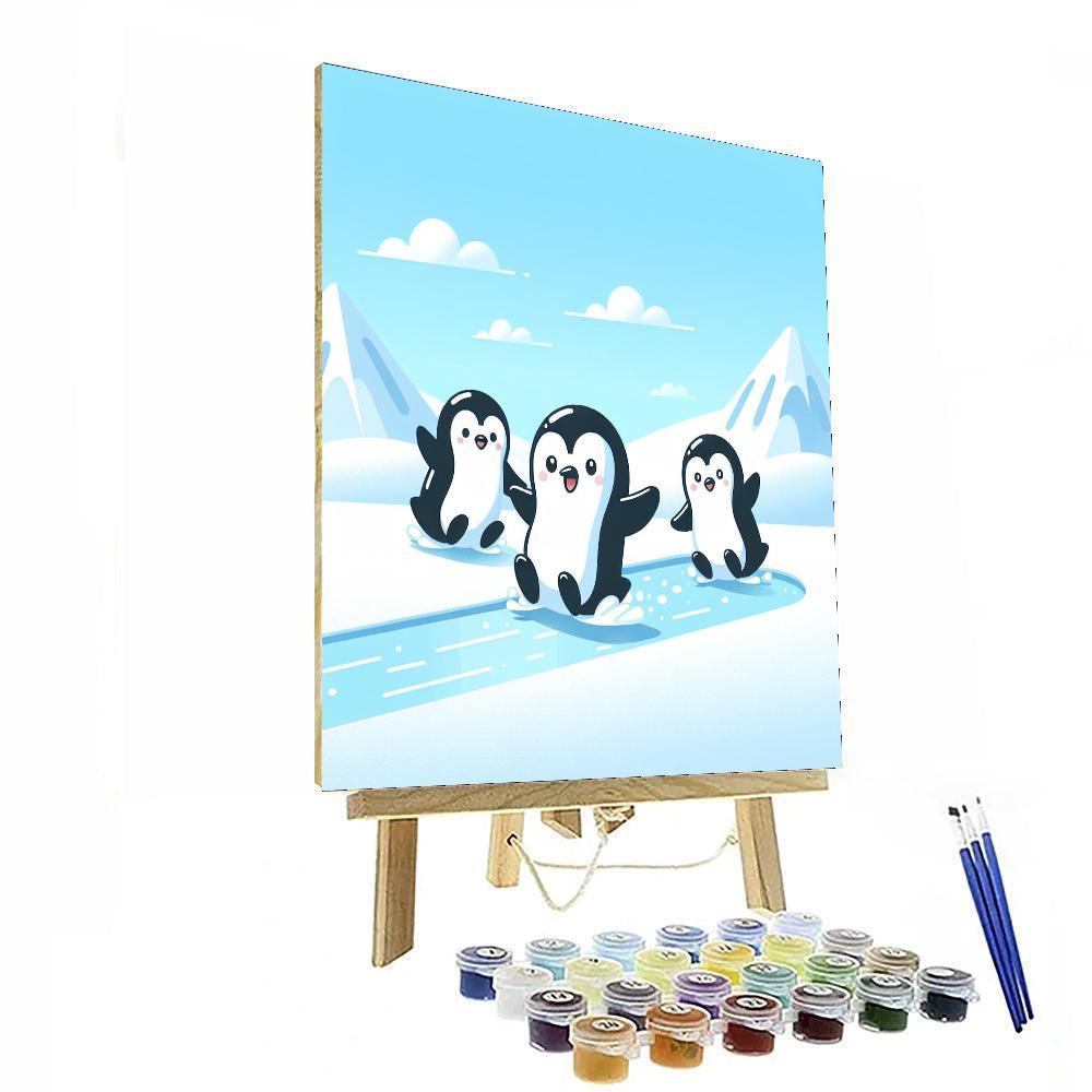 Peppy Penguins Paint By Numbers Art