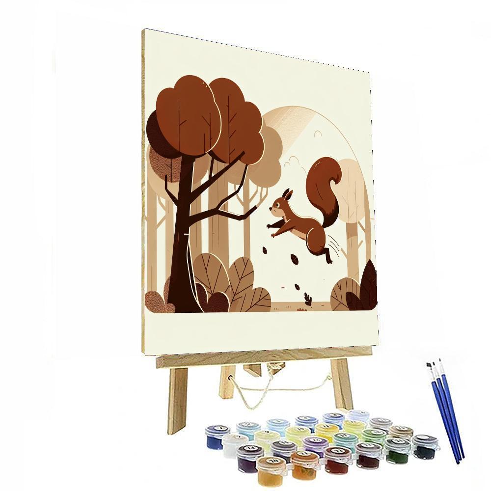 Sprinting Squirrel Paint By Numbers Art
