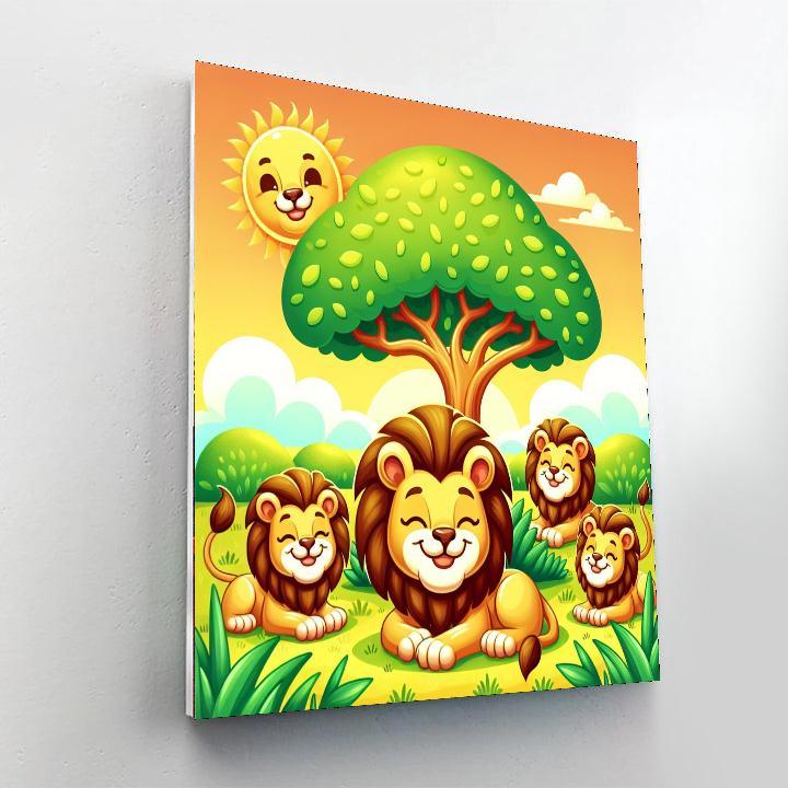 Lively Lions Number Painting