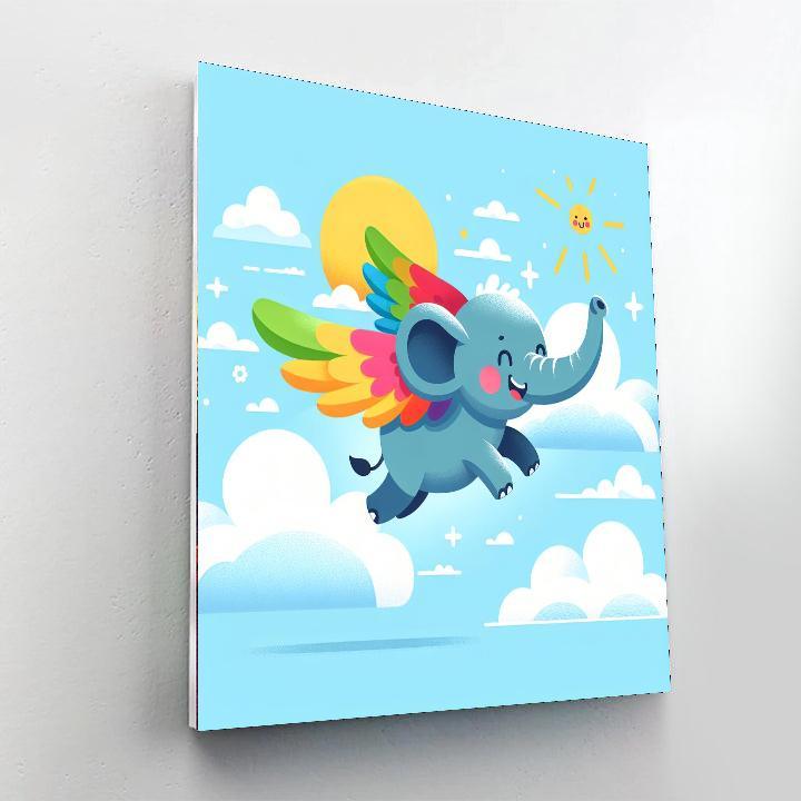 Fanciful Flying Elephant DIY Paint By Numbers