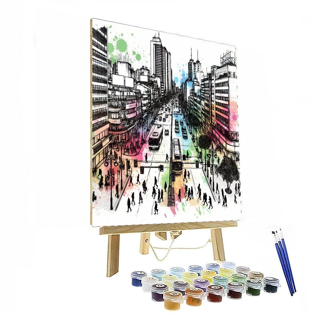 Dynamic Urban Sketch Painting Number Kit