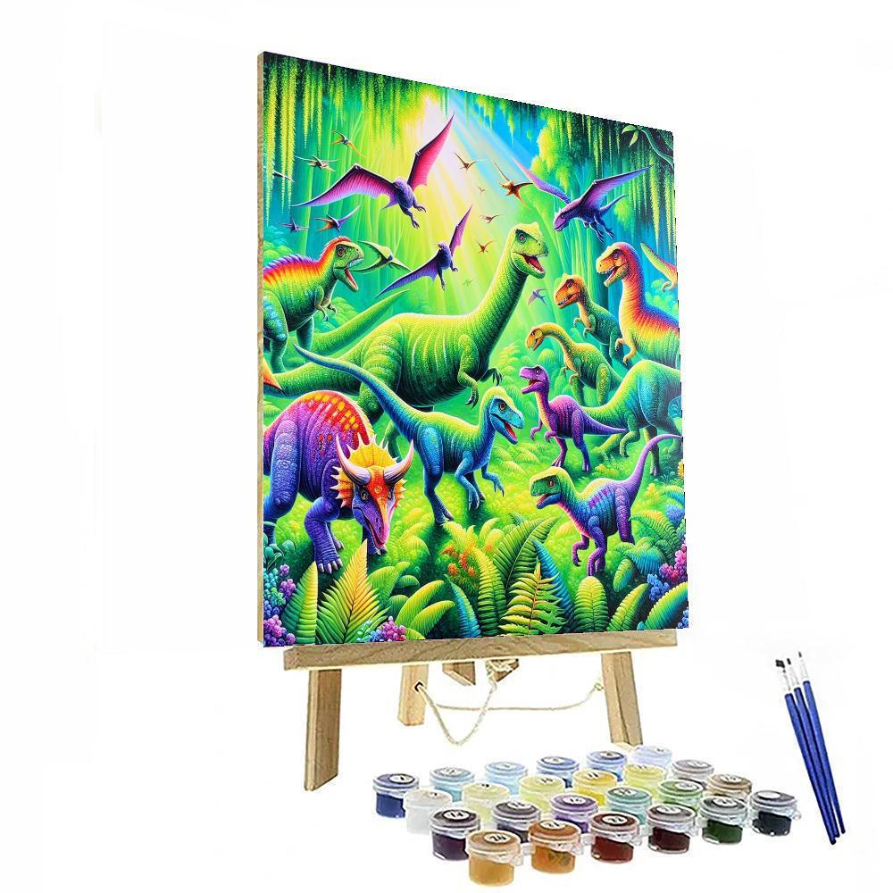 Fantasy World Of Dinosaurs Paint By Color