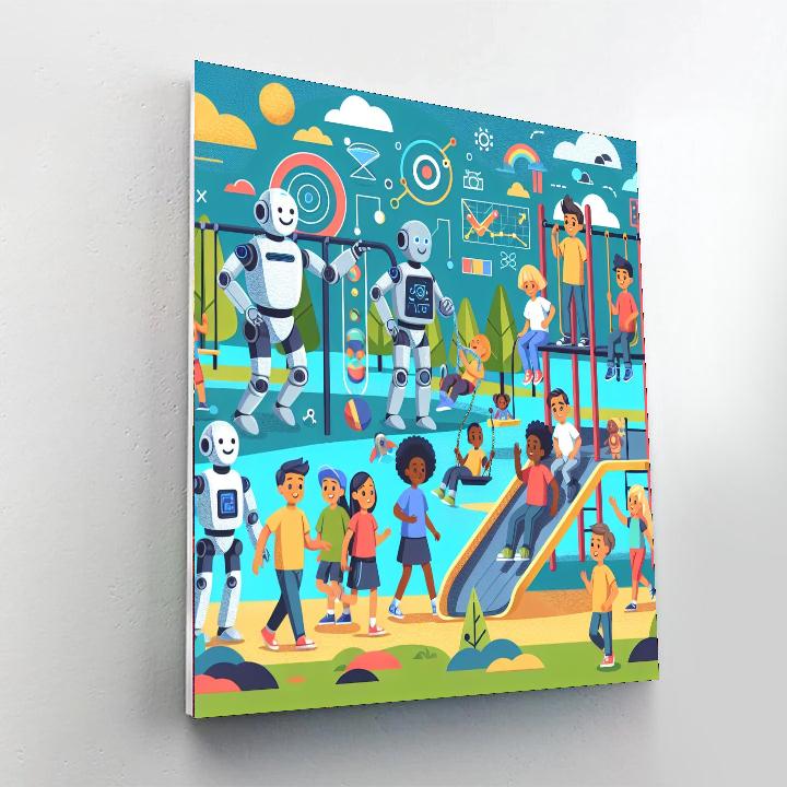 Robotic Play Park Paint By Numbers Art