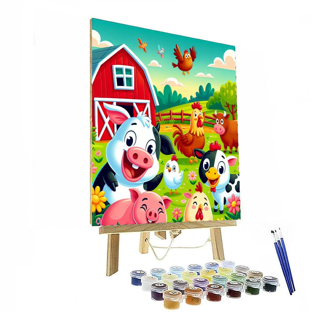 Silly Farmyard Friends Paint By Numbers Art