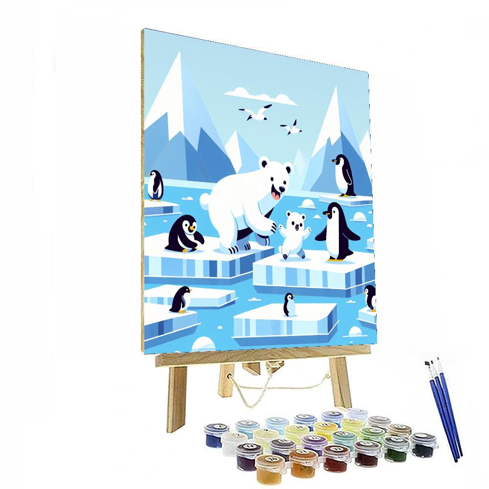 Playful Polar Playground Painting Number Kit