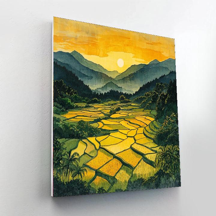 Utagawa Hiroshige Inspired Fields Of Harmony  Paint By Numbers Art