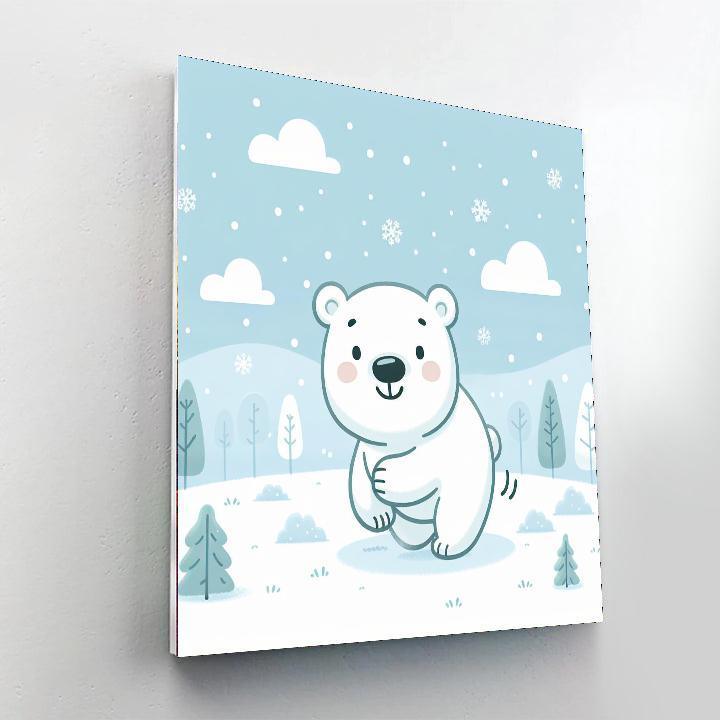 Whimsical Polar Bear Adventure Paint By Numbers Art