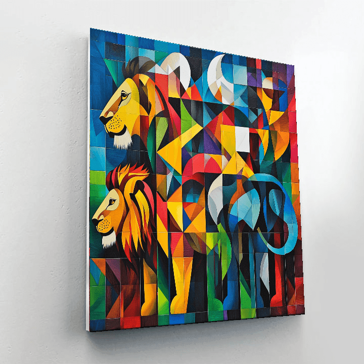 Pablo Picasso Inspired Cubist Wild Animals  Paint By Color