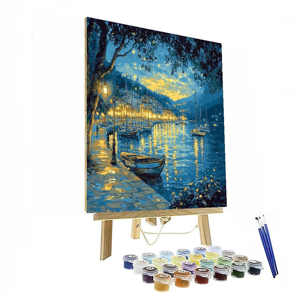 Claude Monet Inspired Luminous Harbor Lights - DIY Painting By Numbers Kit