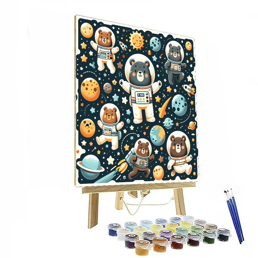 Adventurous Space Bears Painting By Numbers Kit