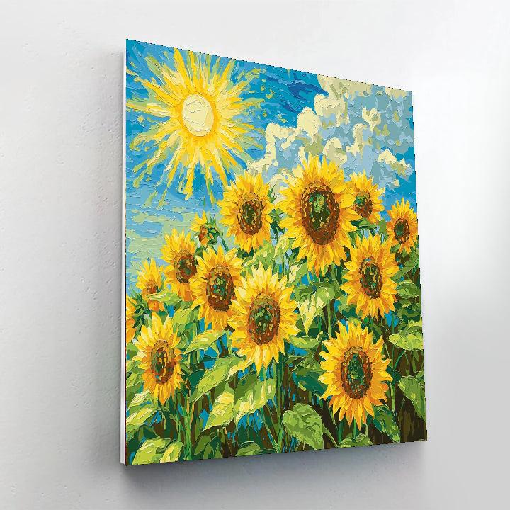 Vincent Van Gogh Inspired Summer Sunflowers  Number Painting