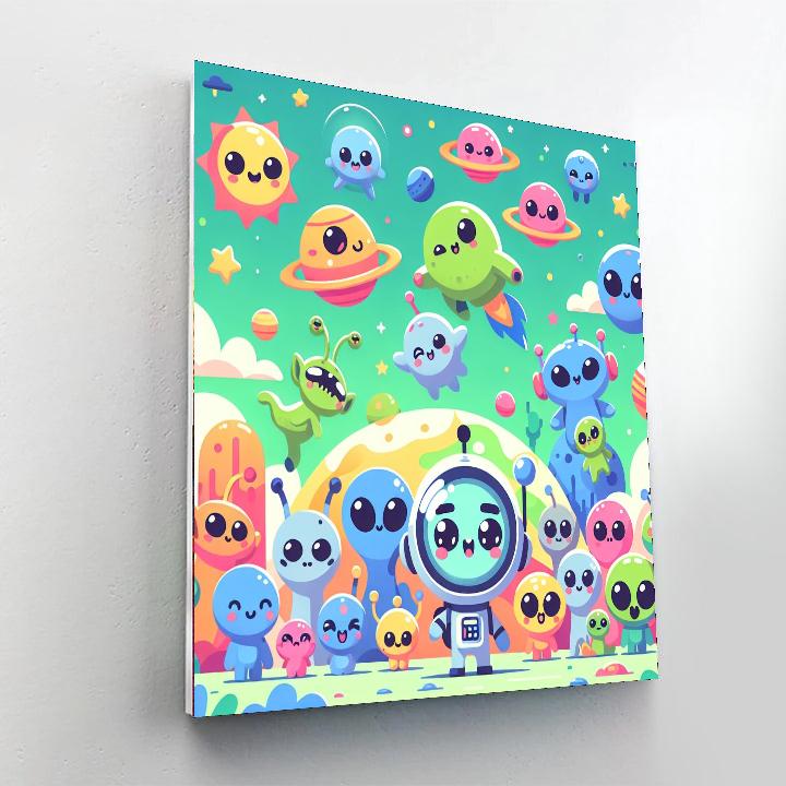 Adventure With Alien Friends Painting By Numbers Kit