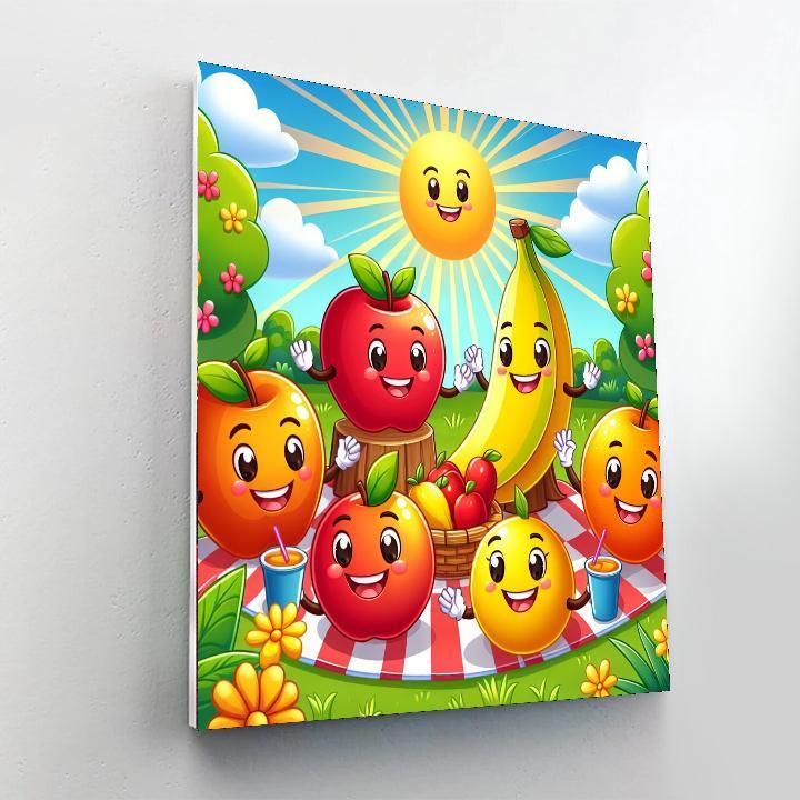 Bubbly Fruit Friends Paint By Numbers Art