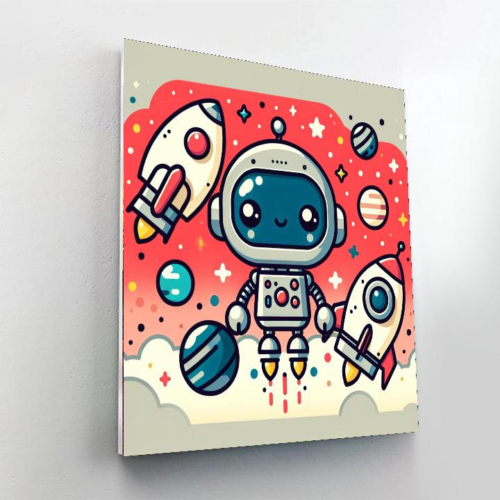 Space Robots And Rocketships Number Painting