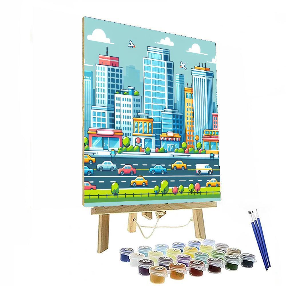 Busy Townscape Painting By Numbers Kit