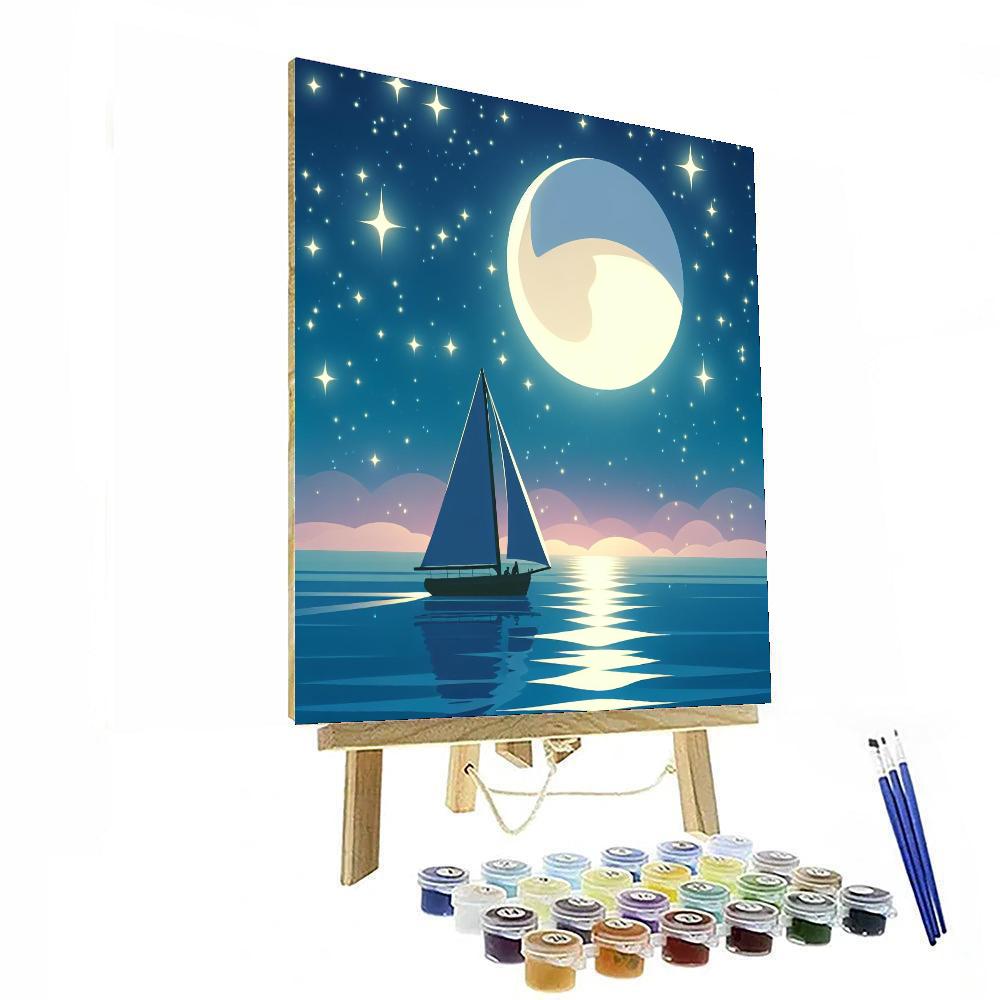 Moonlit Magic Voyage Number Painting